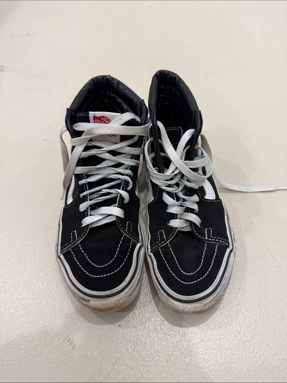 Vans Black and White High-Top Skate Sneakers